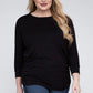 Plus Luxe Rayon Boat Neck 3/4 Sleeve Top