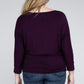 Plus Luxe Rayon Boat Neck 3/4 Sleeve Top