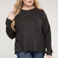 Plus Ribbed Brushed Melange Hacci Sweater