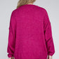 Plus Oversized Round Neck Raw Seam Melange Sweater