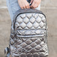 Jade Metallic Puffer Backpack