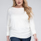 Plus Luxe Rayon Boat Neck 3/4 Sleeve Top