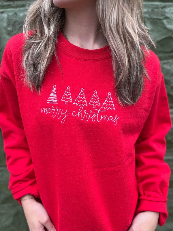 Merry Christmas Embroidered Sweatshirt