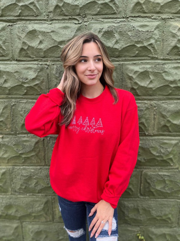 Merry Christmas Embroidered Sweatshirt