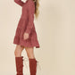 Corduroy tiered dress