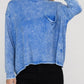 Washed Ribbed Dolman Sleeve Round Neck Top