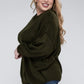 Plus Oversized Round Neck Raw Seam Melange Sweater