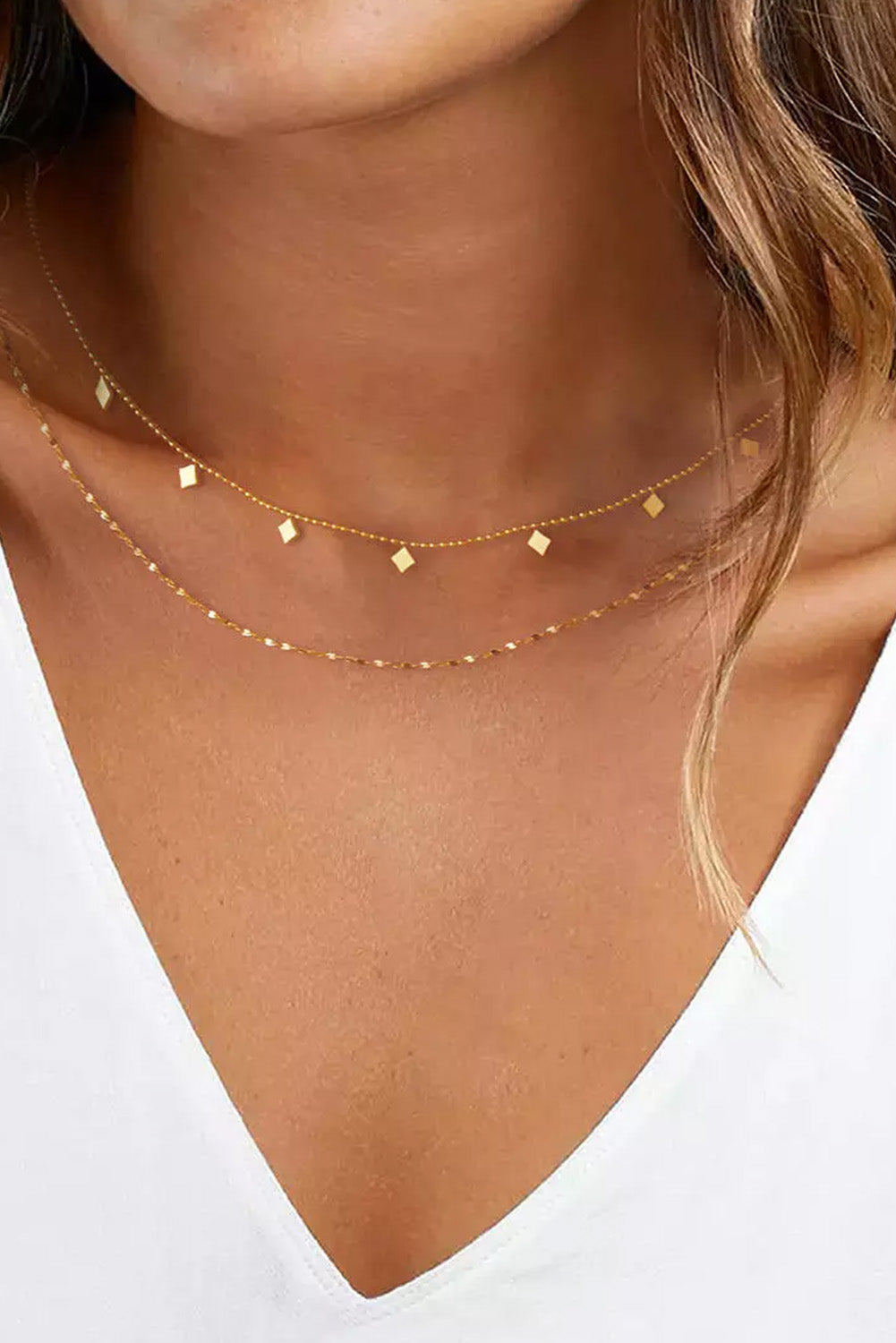 Gold double layered necklace