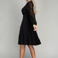 Swiss Dot puff Sleeve V neck Dress