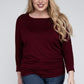 Plus Luxe Rayon Boat Neck 3/4 Sleeve Top