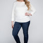 Plus Luxe Rayon Boat Neck 3/4 Sleeve Top