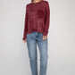 Washed Ribbed Dolman Sleeve Round Neck Top