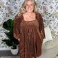 Brown Velvet Babydoll Dress WS RTS