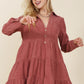 Corduroy tiered dress