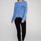 Washed Ribbed Dolman Sleeve Round Neck Top