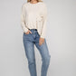 Washed Ribbed Dolman Sleeve Round Neck Top