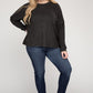 Plus Ribbed Brushed Melange Hacci Sweater