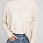 Washed Ribbed Dolman Sleeve Round Neck Top