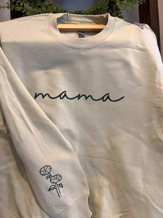 Mama sweatshirt with birth month flower