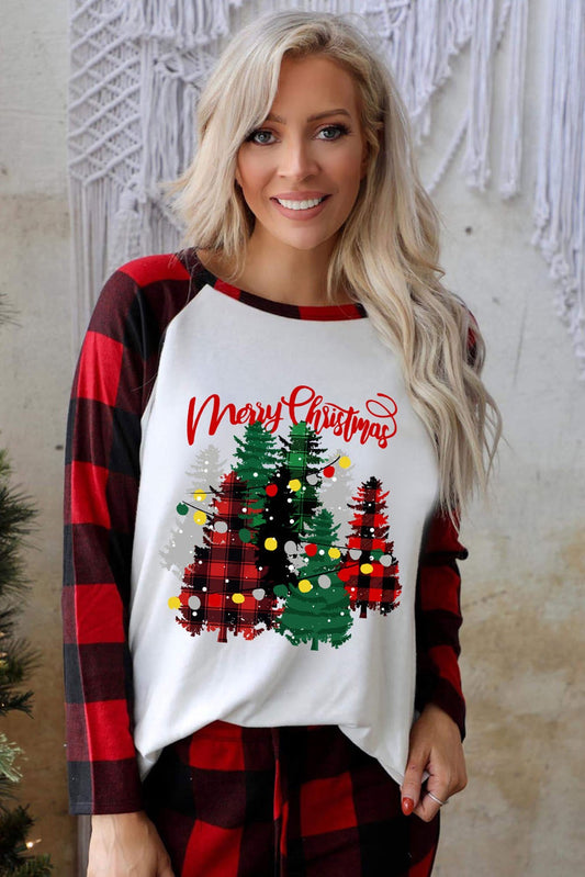 Red Christmas Tree Plaid Pajamas WS RTS