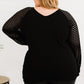 Plus Size Sheer Sleeve Christmas Top RTS