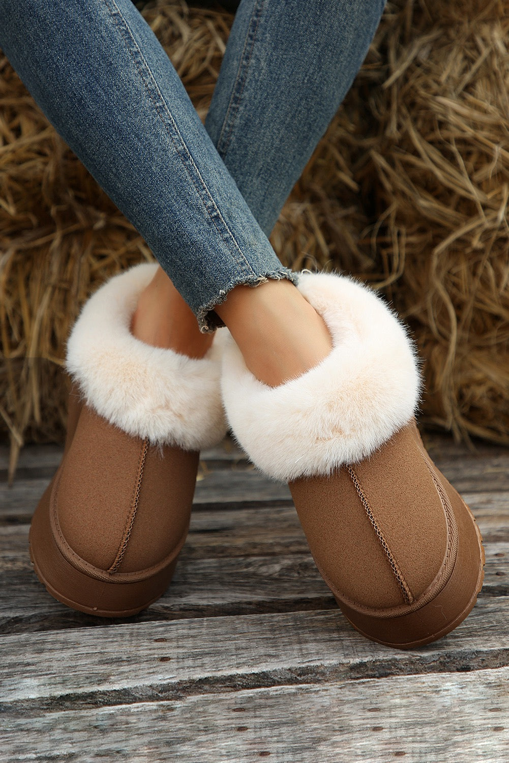 Chestnut Plush Trim Boots RTS