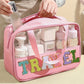 Light Pink Chenille Letter Travel Bag RTS