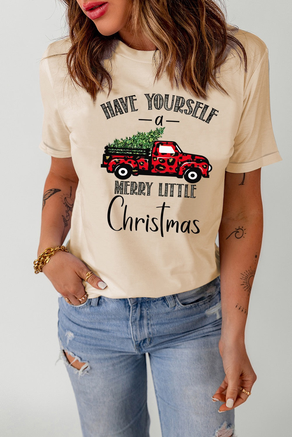 Khaki Christmas Truck Tee RTS