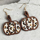 Animal Print Pumpkin Earrings WS RTS