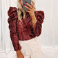 Burgundy Sequin Bubble Sleeve Top RTS