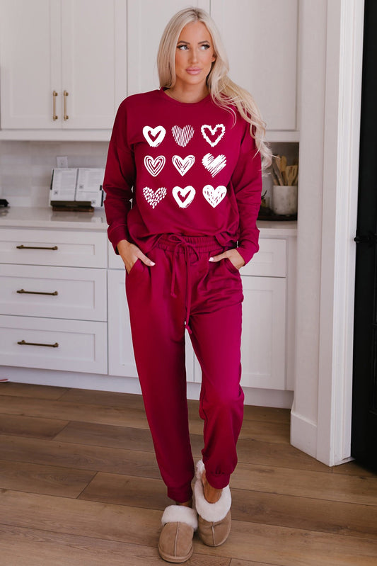 Heart Graphic Pants Set RTS