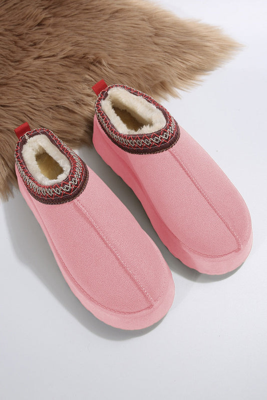 Pink Suede Plush Lined Shoes RTS