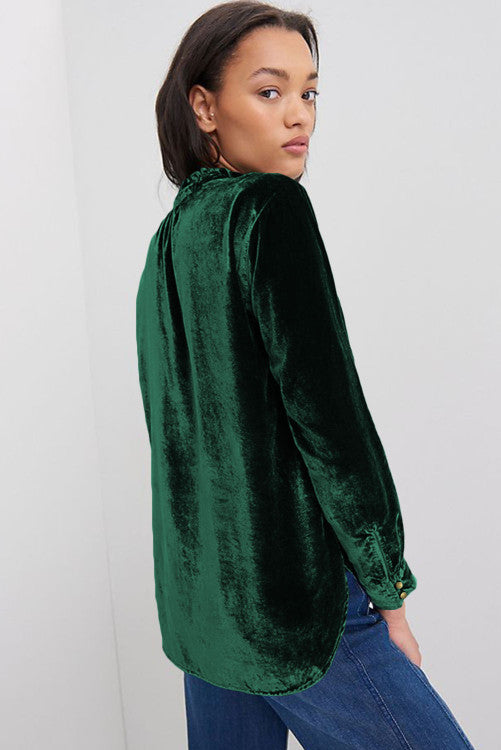 Blackish Green Velvet Top WS RTS