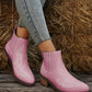 Pink Leather Heel Booties WS RTS