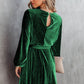 Green Crinkle Velvet Dress WS RTS