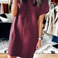 Red Ribbed Knit Sweater Dress RTS