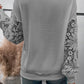 Lace Sleeve V Neck Top RTS