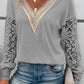 Lace Sleeve V Neck Top RTS