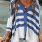 Blue Stripe V Neck Cardigan RTS