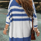 Blue Stripe V Neck Cardigan RTS