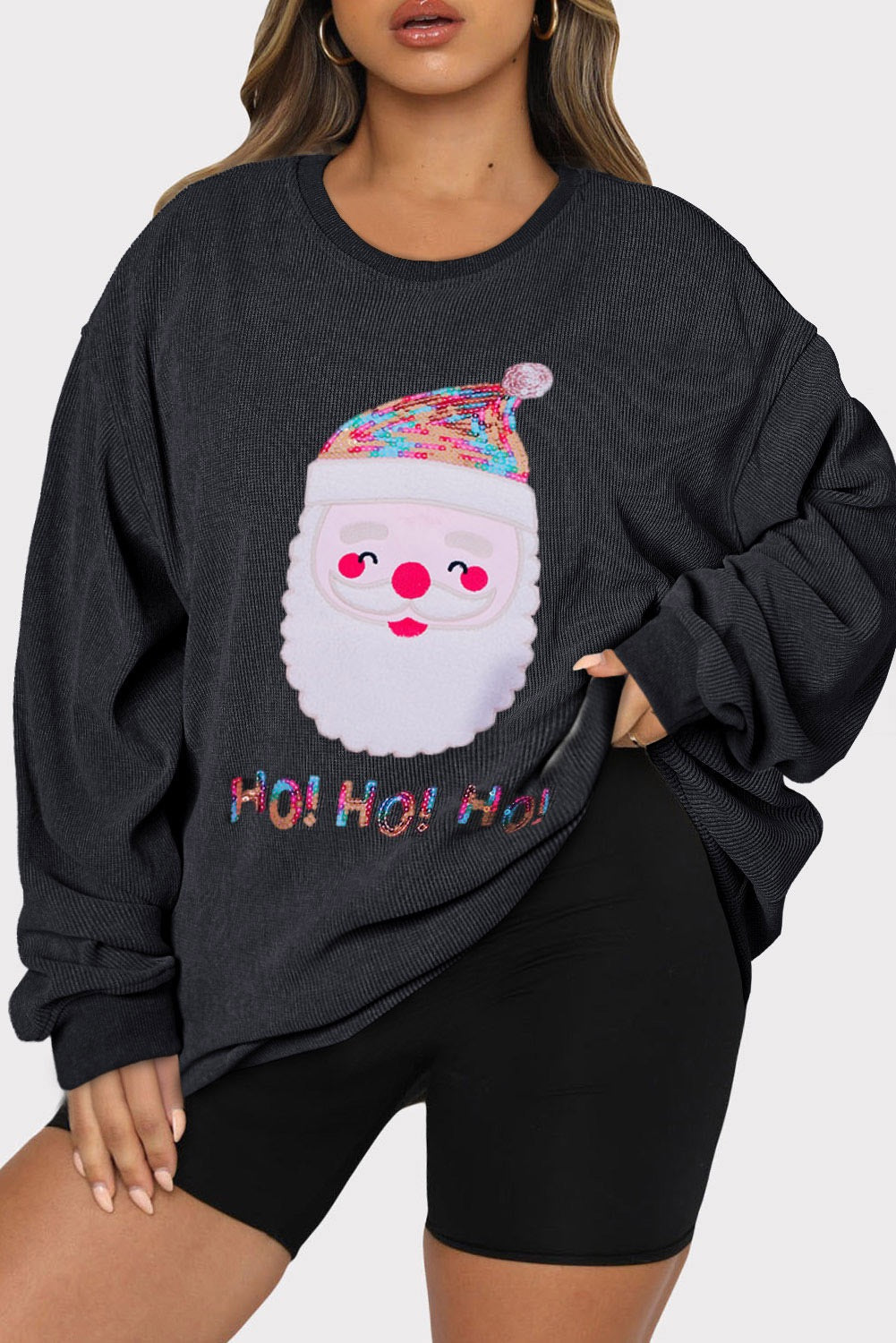 Plus Size Ho Ho Ho sequin Sweater WS RTS