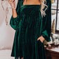 Green Tie Back Velvet Dress WS RTS