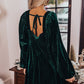 Green Tie Back Velvet Dress WS RTS