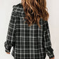 Black Plaid Hooded Shacket WS RTS