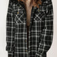 Black Plaid Hooded Shacket WS RTS