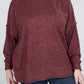 Plus Brushed Melange Drop Shoulder Sweater