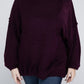 Plus Oversized Round Neck Raw Seam Melange Sweater