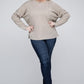 Plus Ribbed Brushed Melange Hacci Sweater