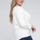 Plus Luxe Rayon Boat Neck 3/4 Sleeve Top