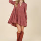 Corduroy tiered dress